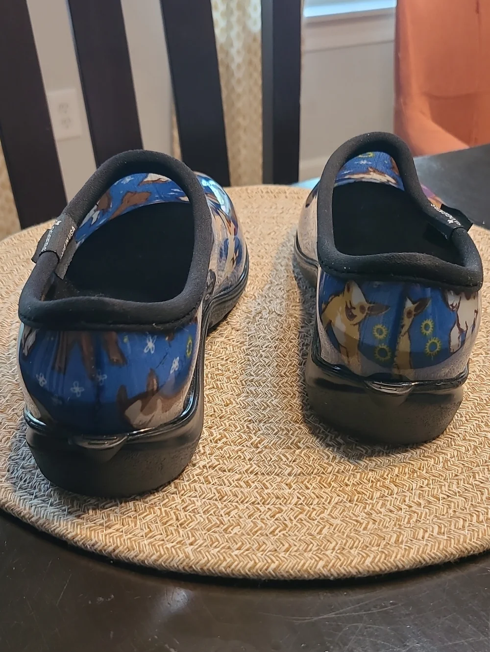 Sloggers Blue Lil Goat Pattern Waterproof Slip-On Clogs Size 9